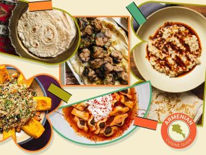 various Armenian dishes on a table