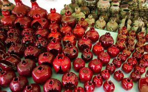 Handcrafted ceramic pomegranate souvenirs